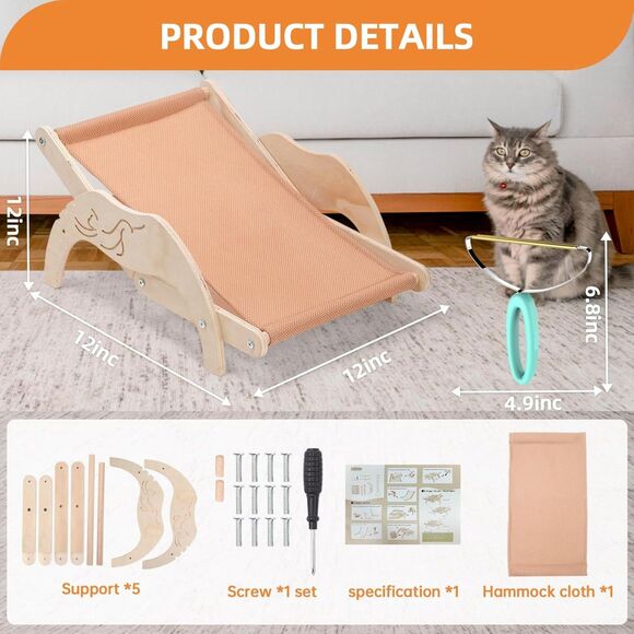 Cat Hammock Bed Small Dog Bed Beach Chair Lounge Chair - Picture 6 of 7